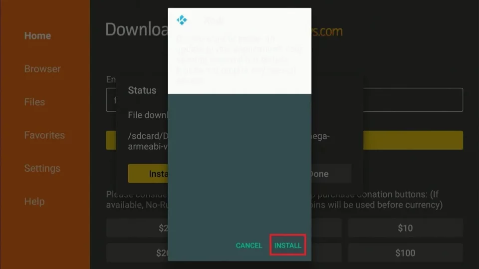 Install kodi
